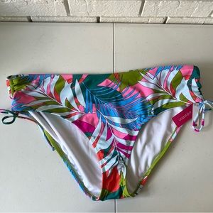 Tropical Print Side Tie Hipster Bikini Bottoms Xhilaration Size 3X